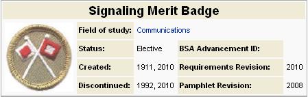 Signaling Merit Badge Information